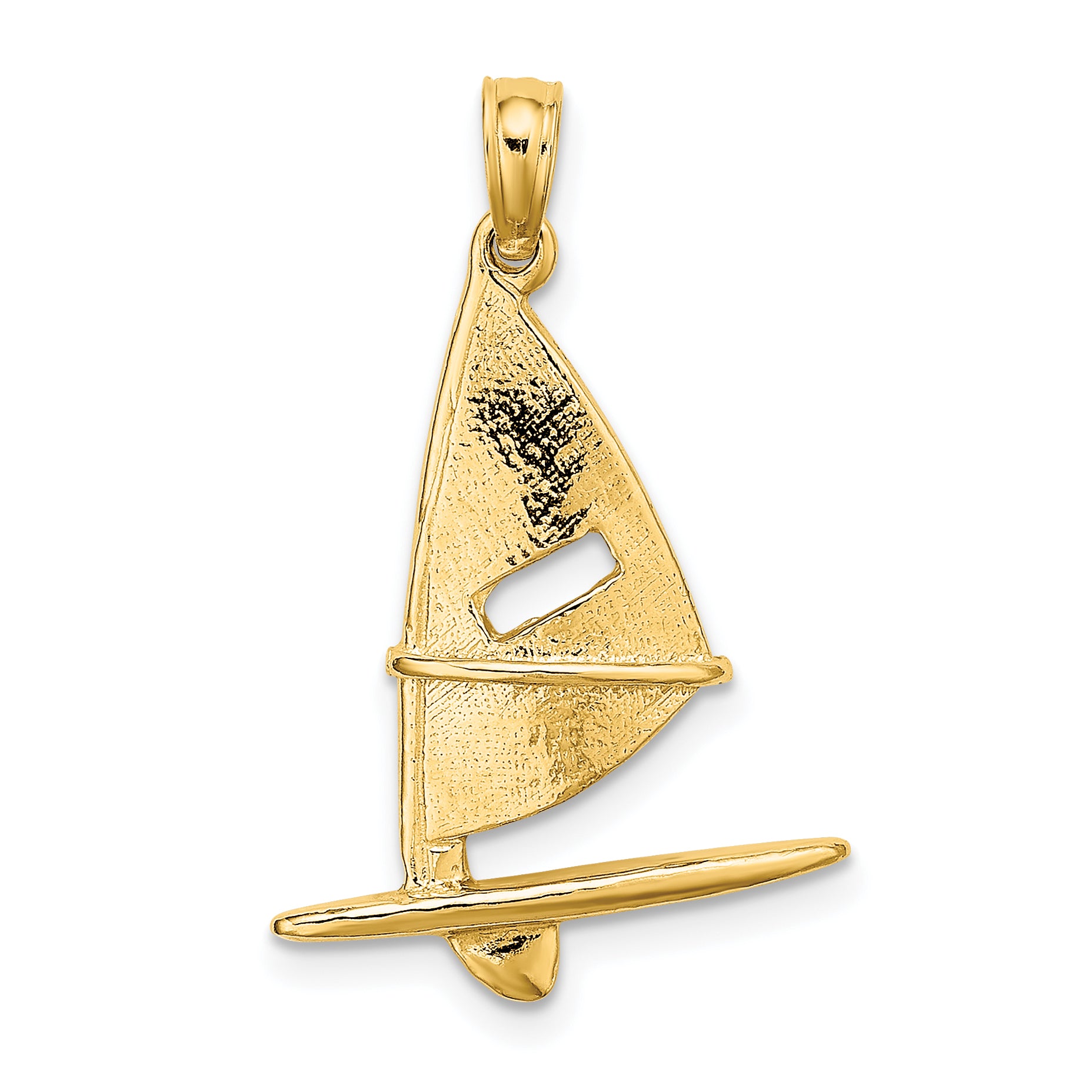 14K 3-D Textured Windsail Surfing Board Charm Main image