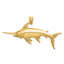 14K 2-D Polished/Satin Swordfish Charm