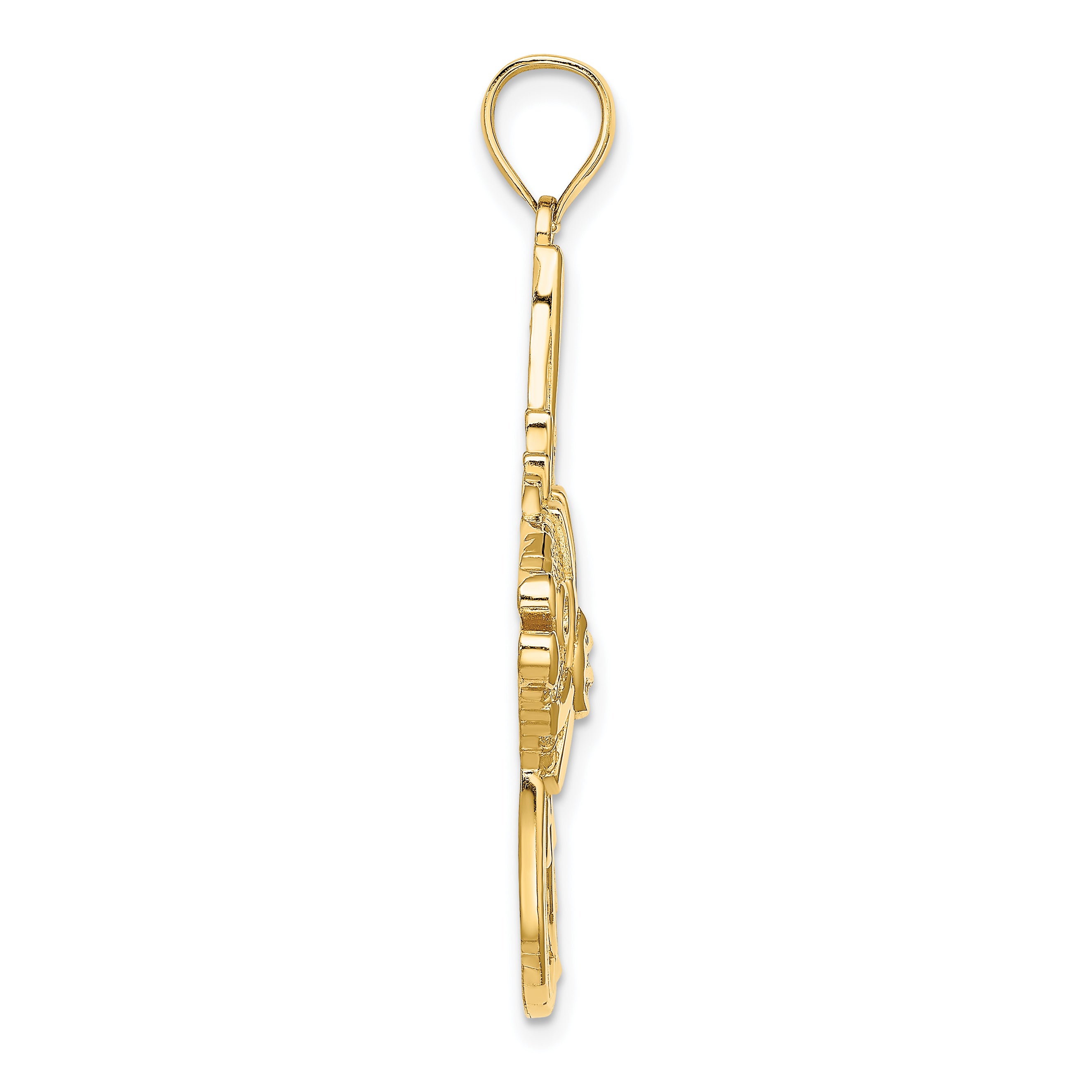 14K Textured LARGE ANGELFISH Charm Secondary image