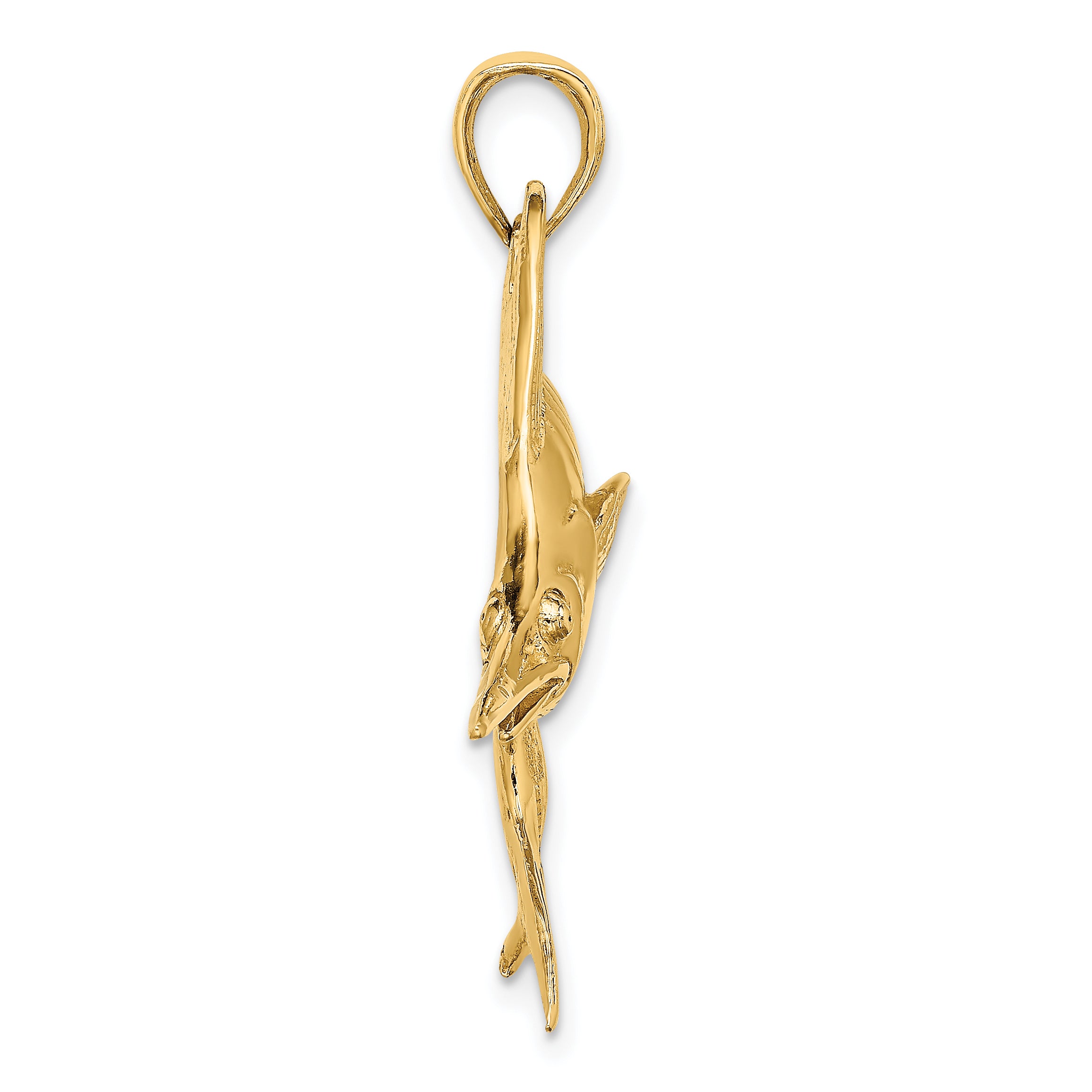 14K 2-D Polished /Satin Blue Marlin Charm Secondary image