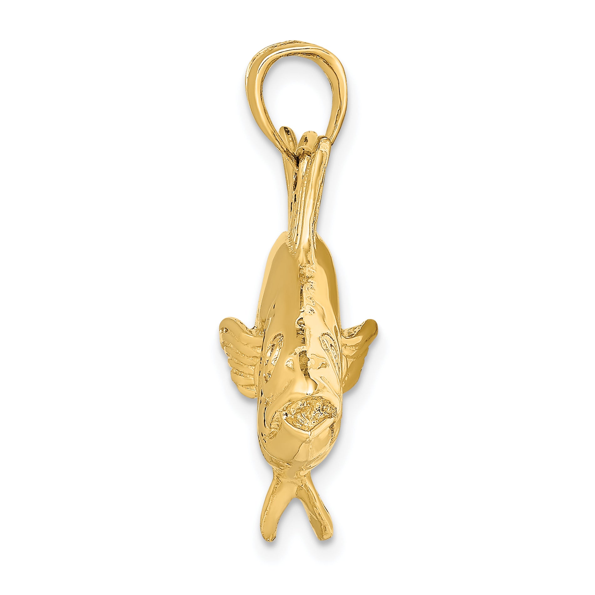 14K 3-D Polished Skipjack Tuna Fish Charm Secondary image