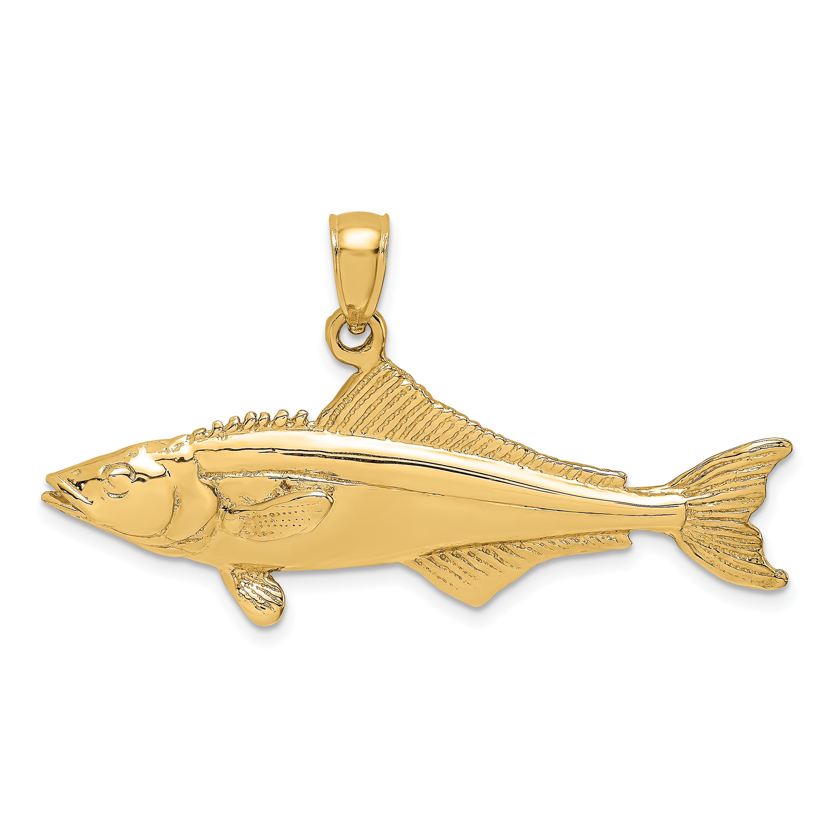 14K 3-D Polished Cobia Fish Charm Main image