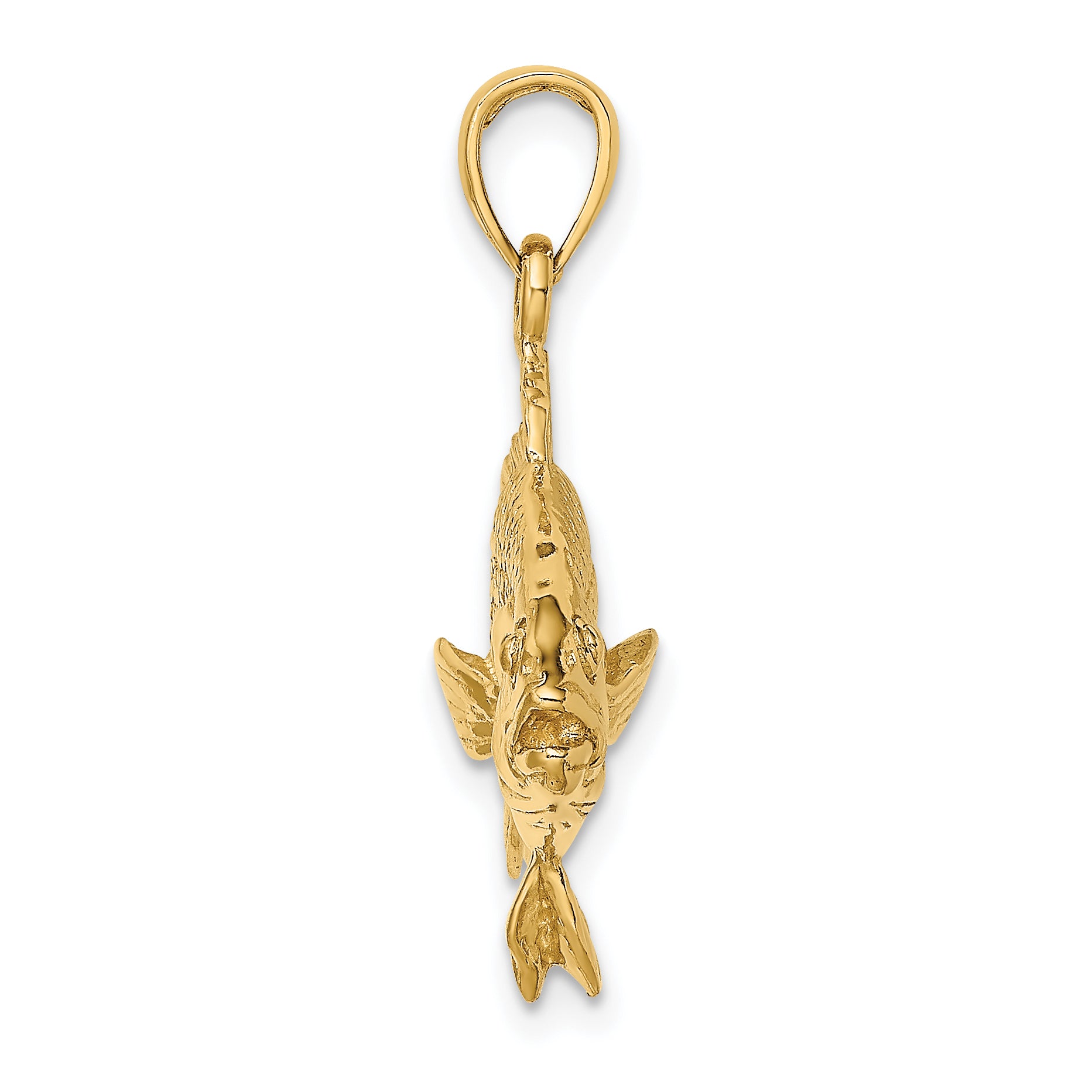 14K 3-D Textured Red Snapper Fish Charm Secondary image