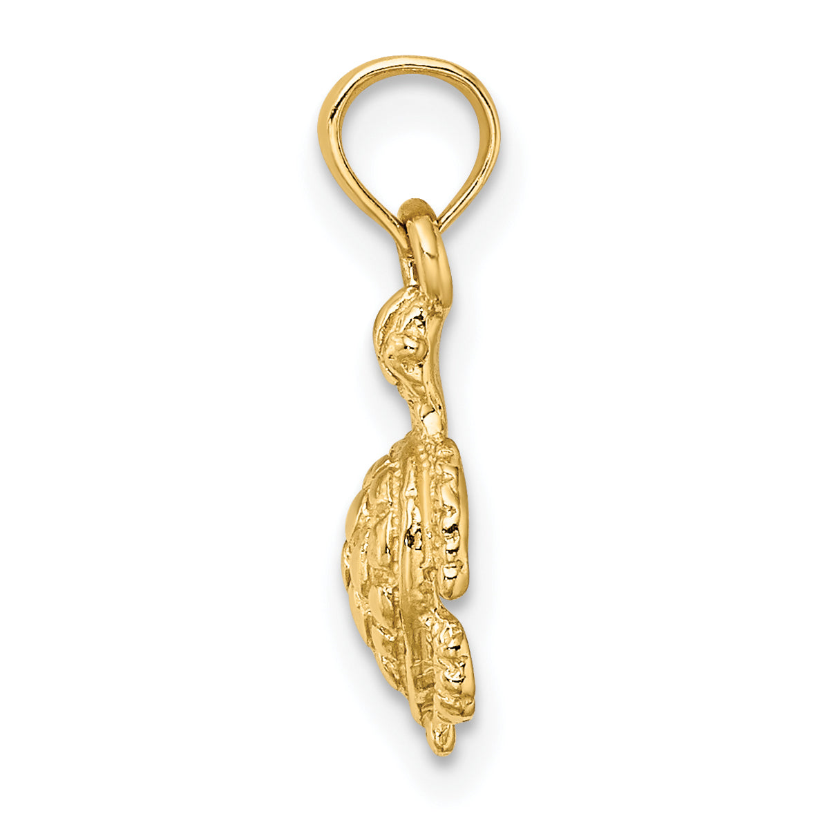 14K Textured Sea Turtle Charm Secondary image