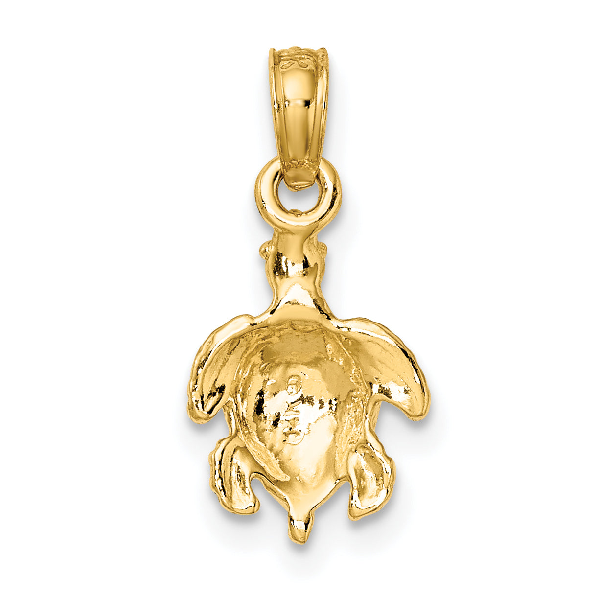 14K Textured Sea Turtle Charm
