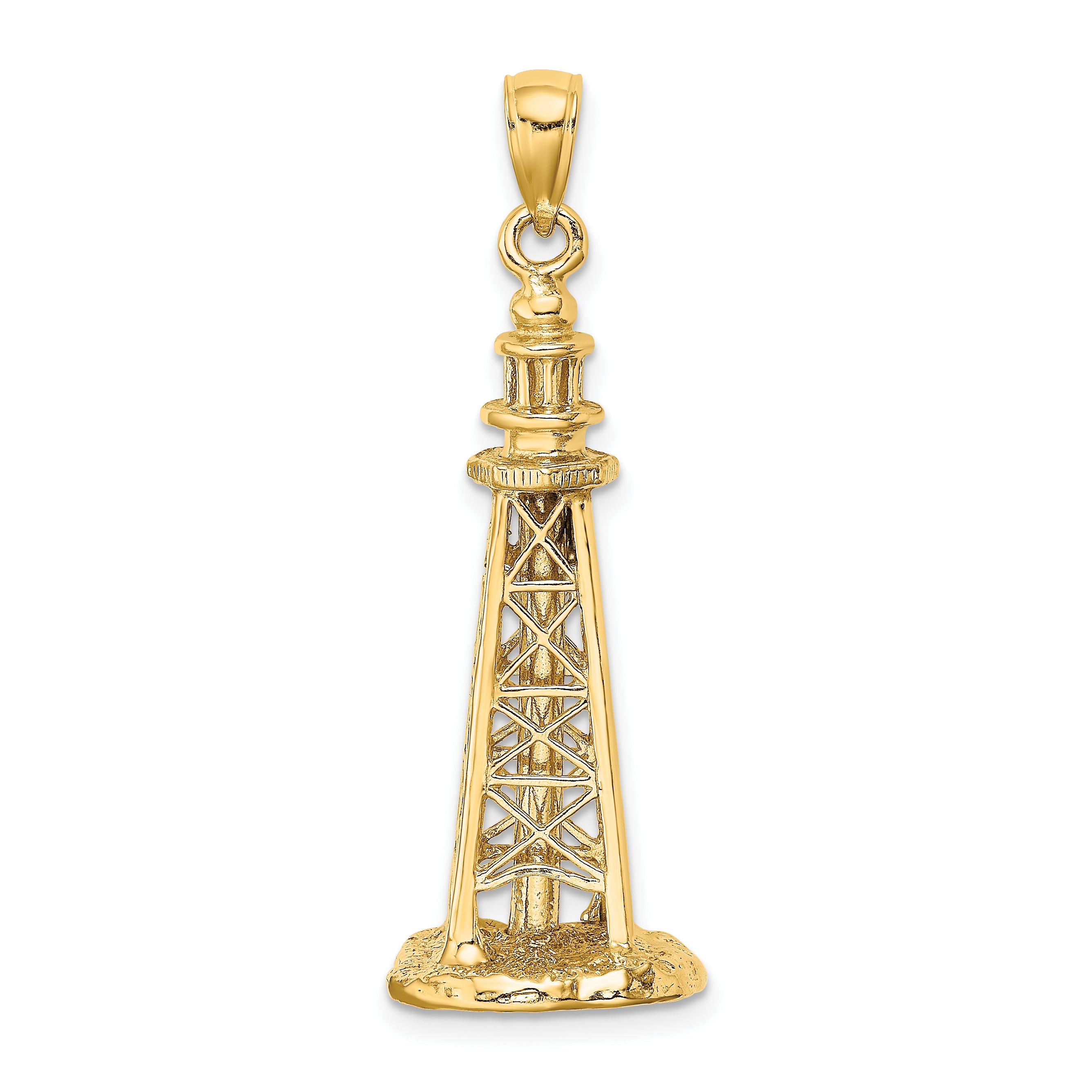 14K 3D SANIBEL ISLAND Lighthouse Charm Main image