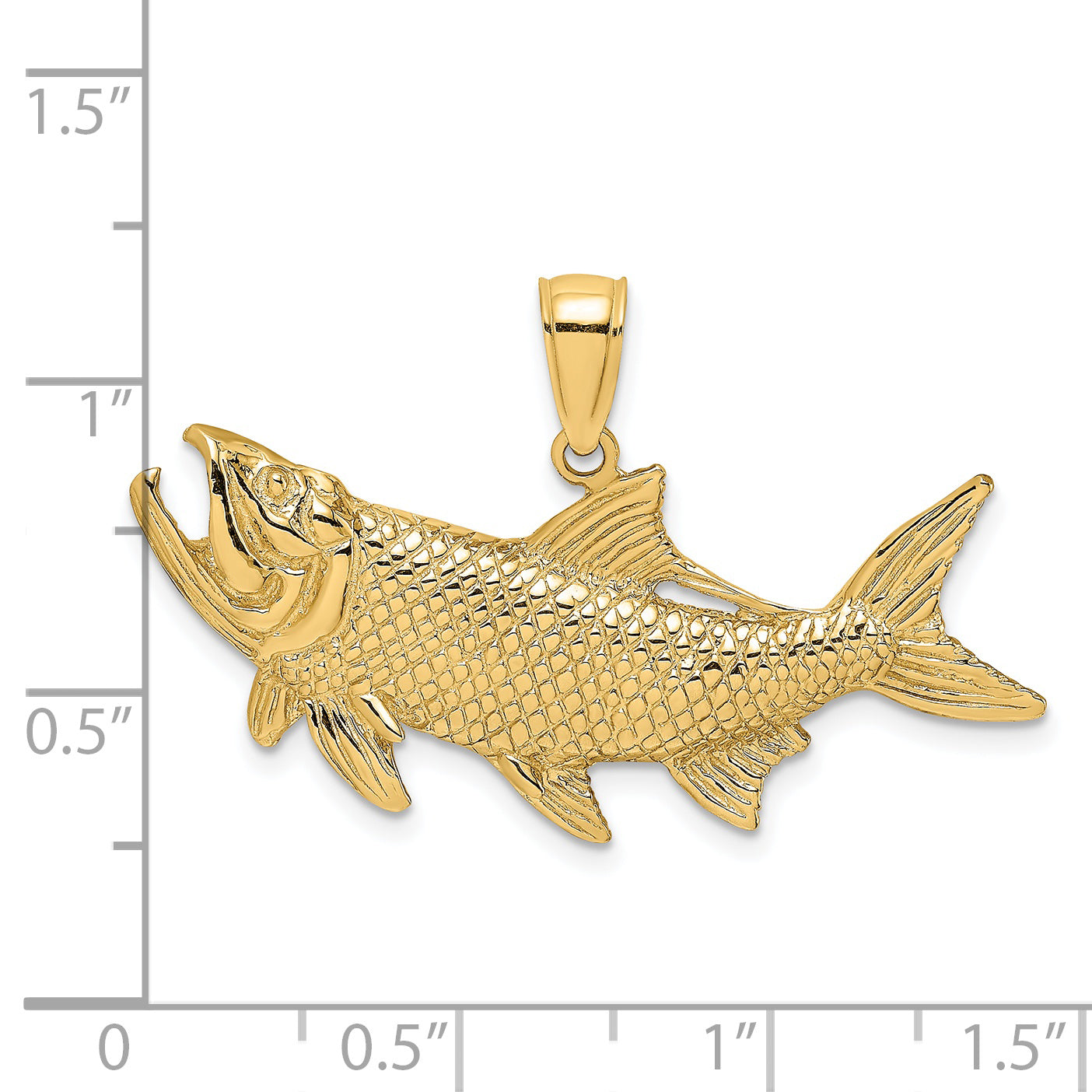 14K Tarpon Fish w/Open Mouth Charm