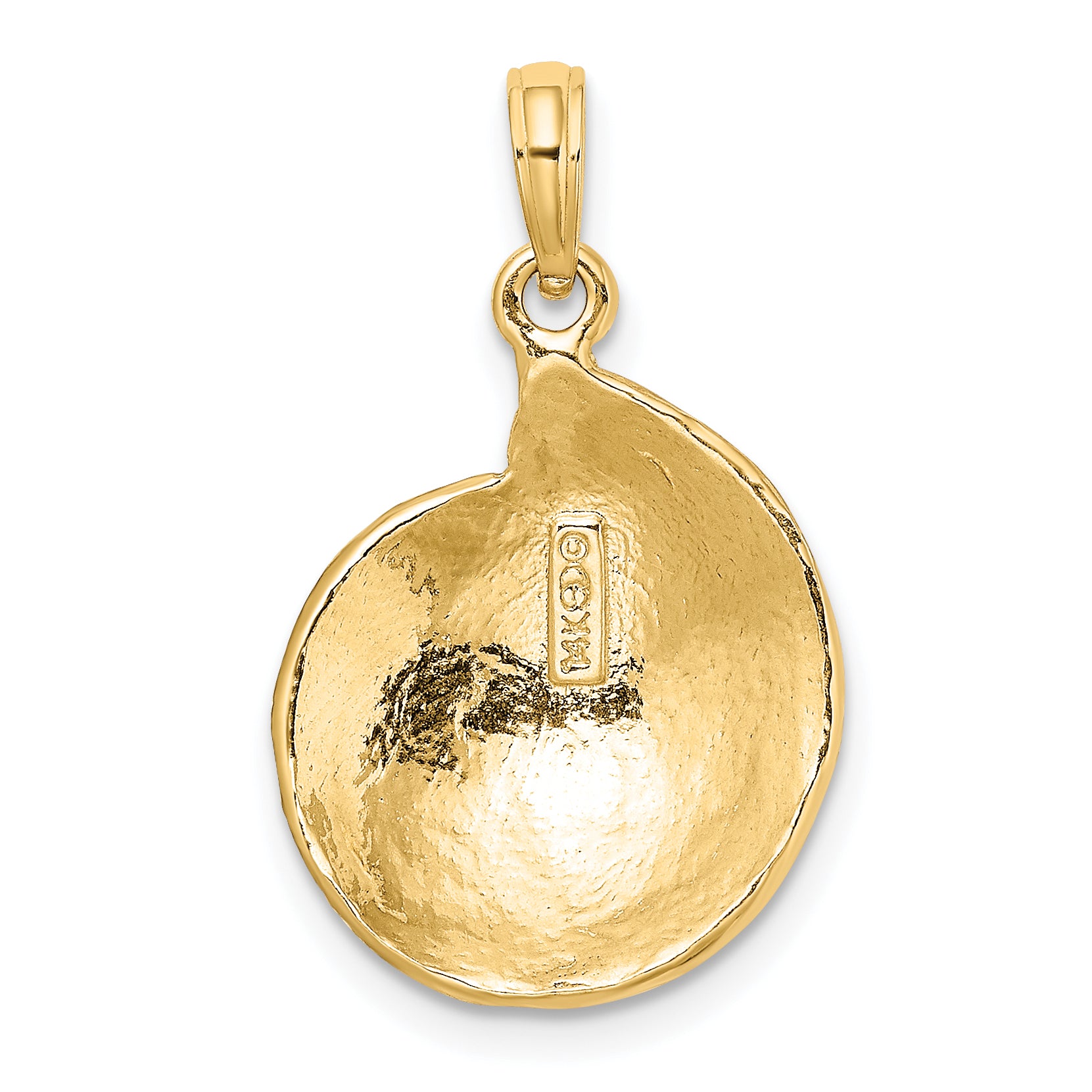 14K Textured Troca Shell Charm