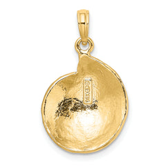 14K Textured Troca Shell Charm