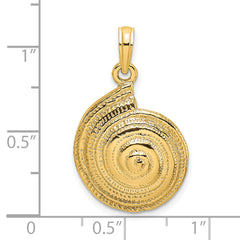 14K Textured Troca Shell Charm