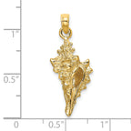 14K 3-D Conch Shell Charm