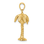 14K 3-D Textured Palm Tree Charm