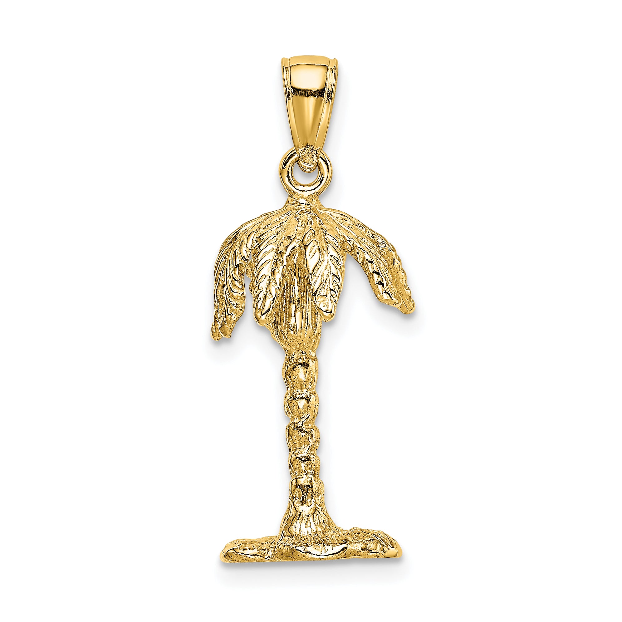 14K 3-D Textured Palm Tree Charm Main image