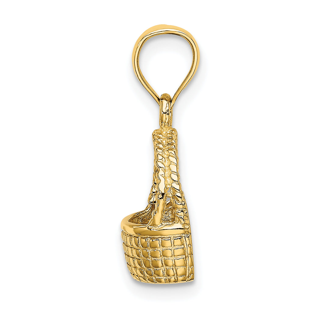 14K 2-D Flat Back Basket Charm