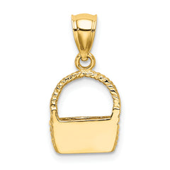 14K 2-D Flat Back Basket Charm
