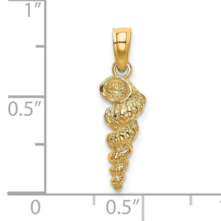 14K 3-D Mini Common Wentletrap Shell Charm