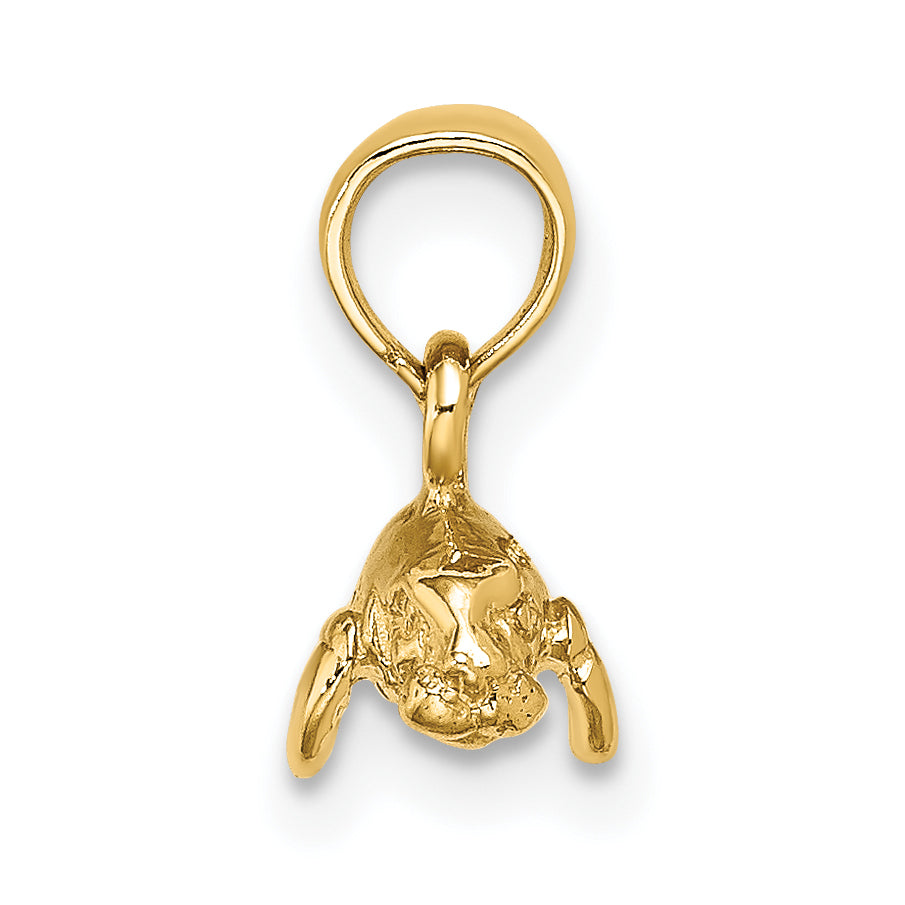 14K 3-D Polished Mini Manatee Charm