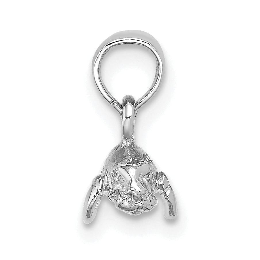 14K White Gold 3-D Polished Mini Manatee Charm
