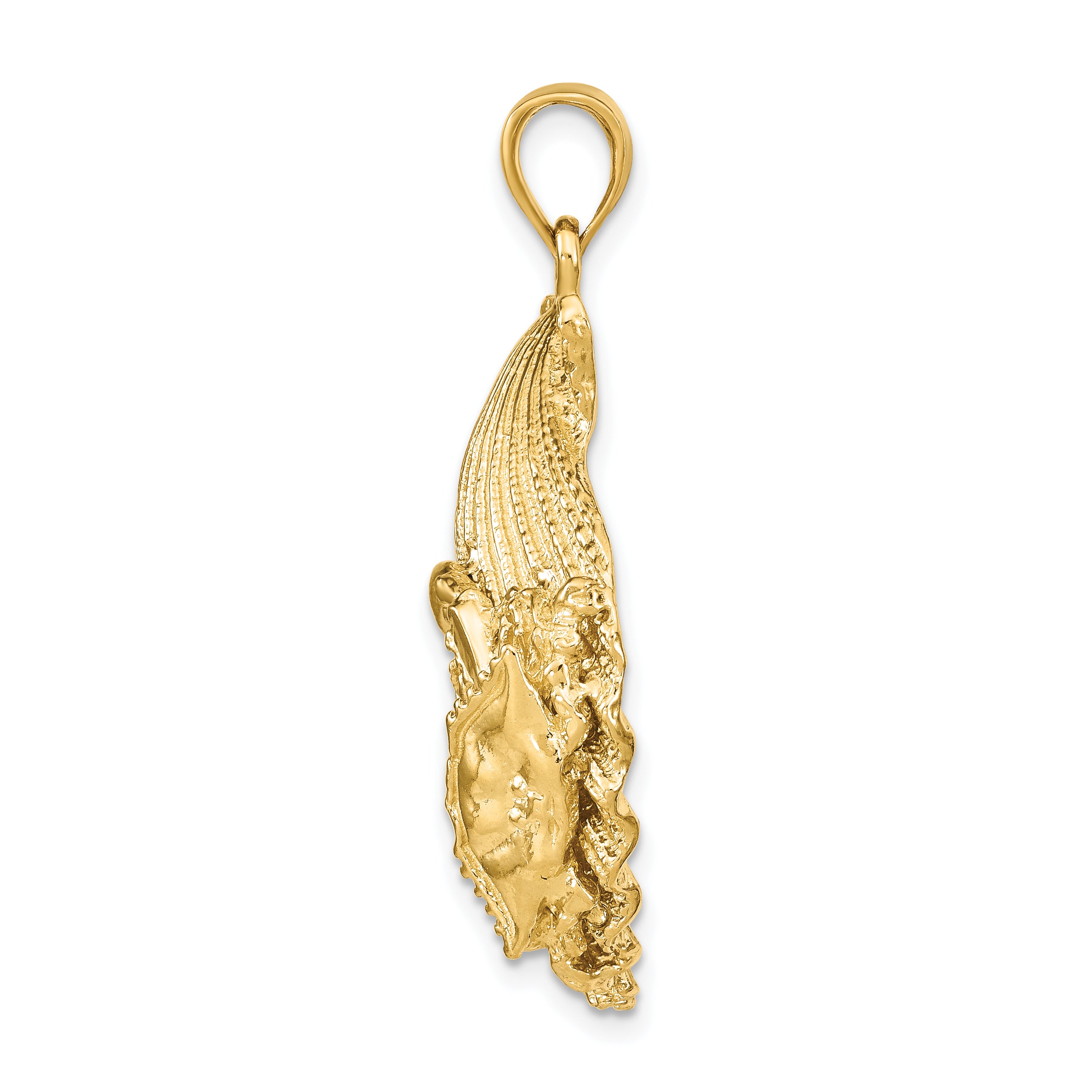 14k Scallop Shell with Crab Pendant Secondary image