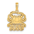 14K Polished OUTER BANKS Crab Charm