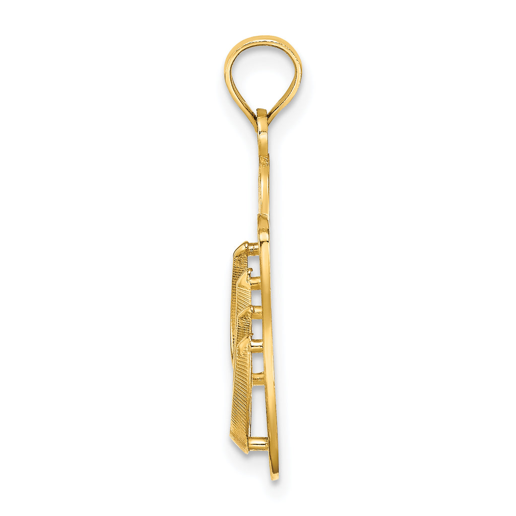 14K  3D Large KEY WEST Double Flip Flop Charm