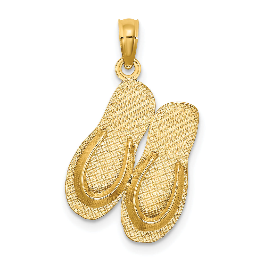 14K  3D Large KEY WEST Double Flip Flop Charm