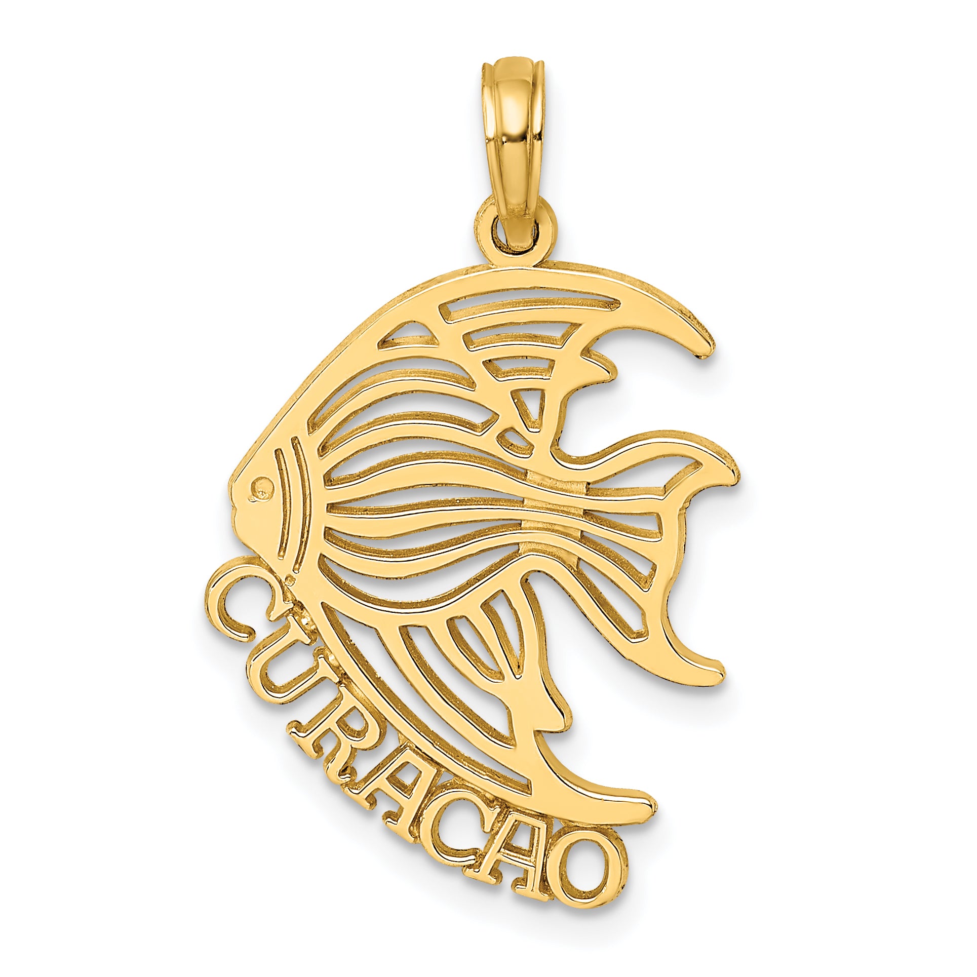 14K Polished CURACAO Under Angelfish Charm Main image