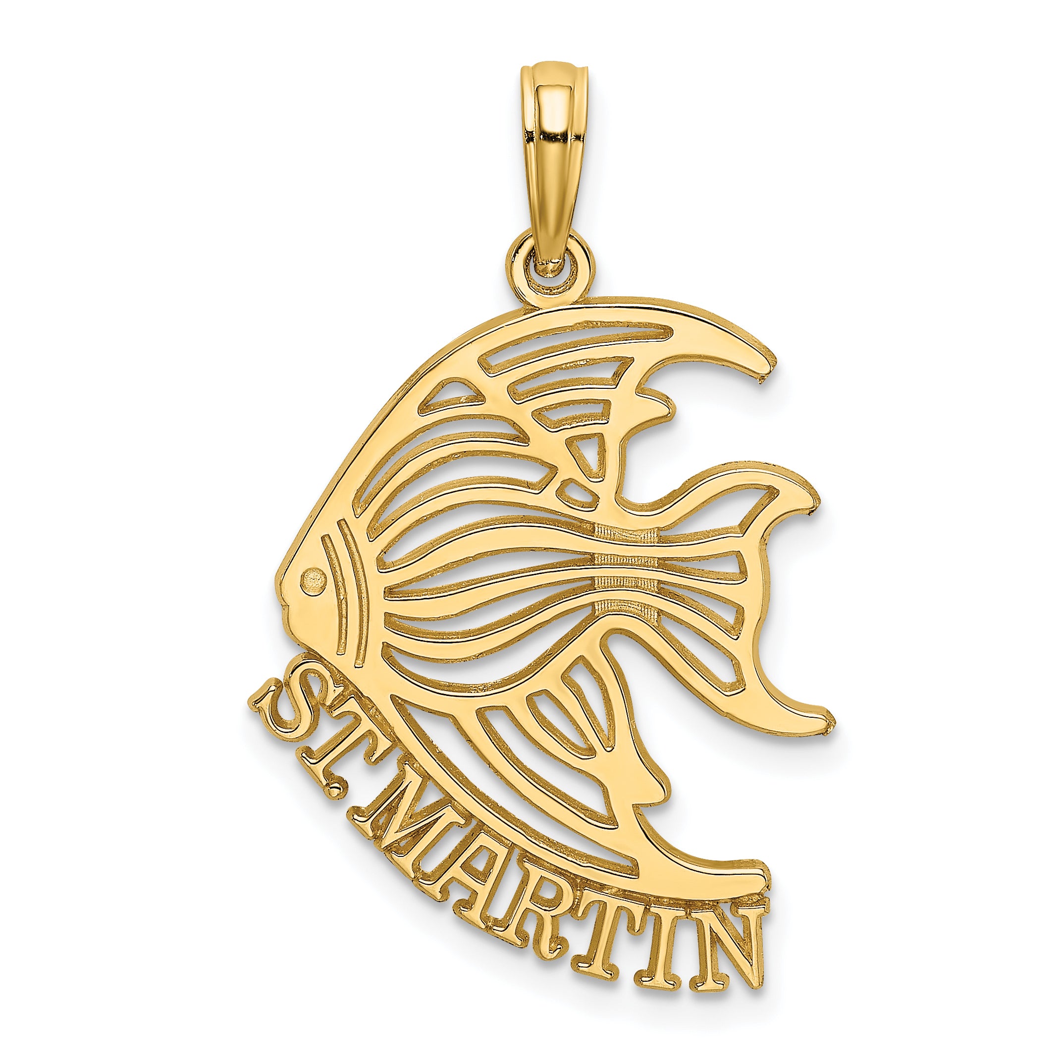 14K Polished ST. MARTIN Under Angelfish Charm Main image