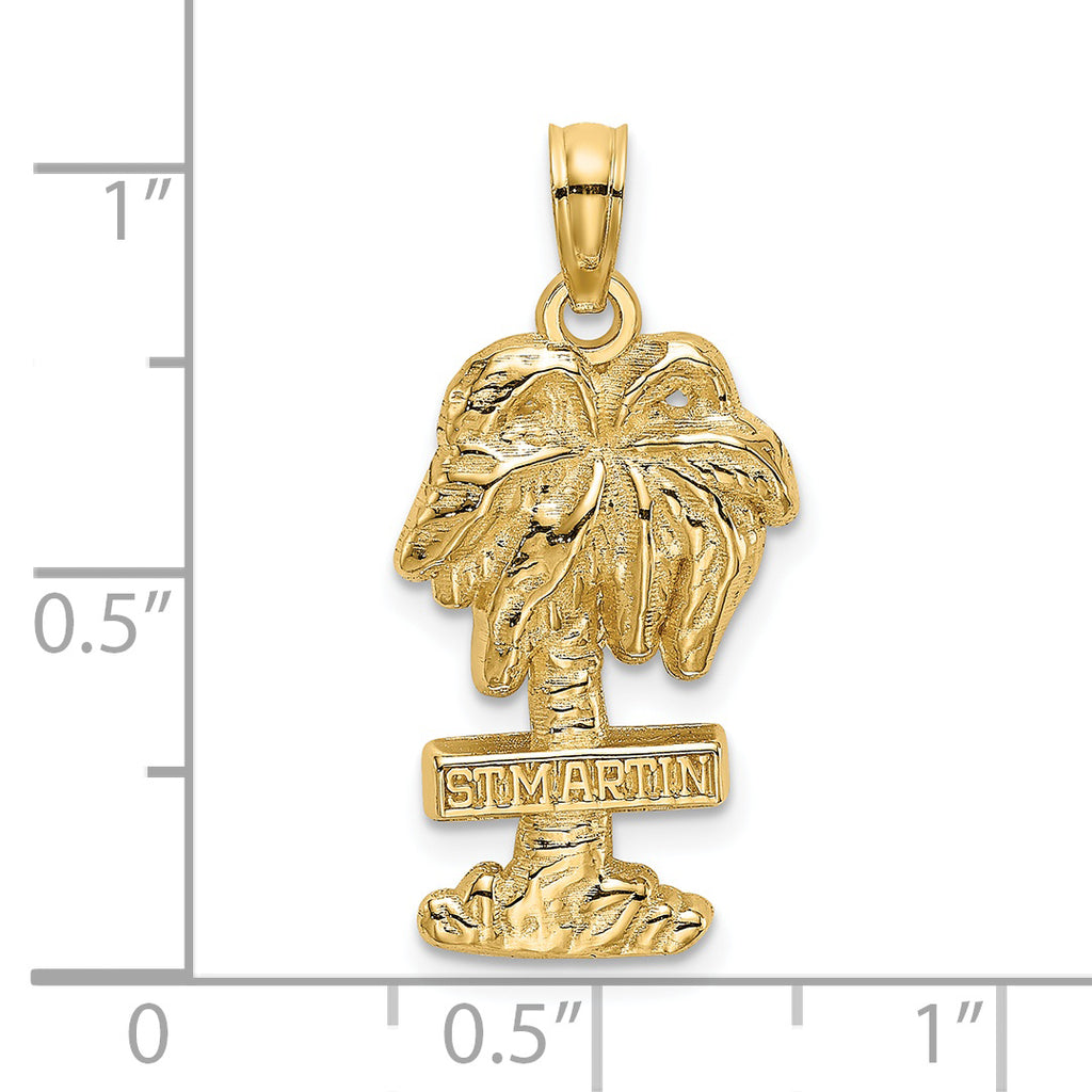 14K 2-D ST. MARTIN On Palm Tree Charm