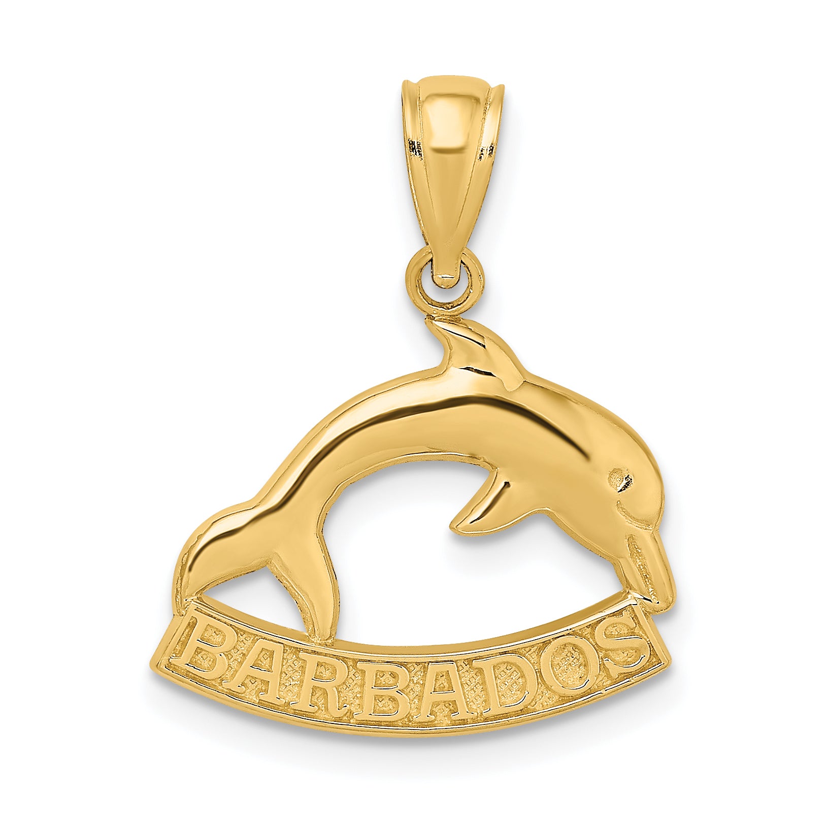 14K Polished BARBADOS Dolphin Charm Main image