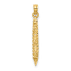 14K 3-D Polished Cruise Ship Charm