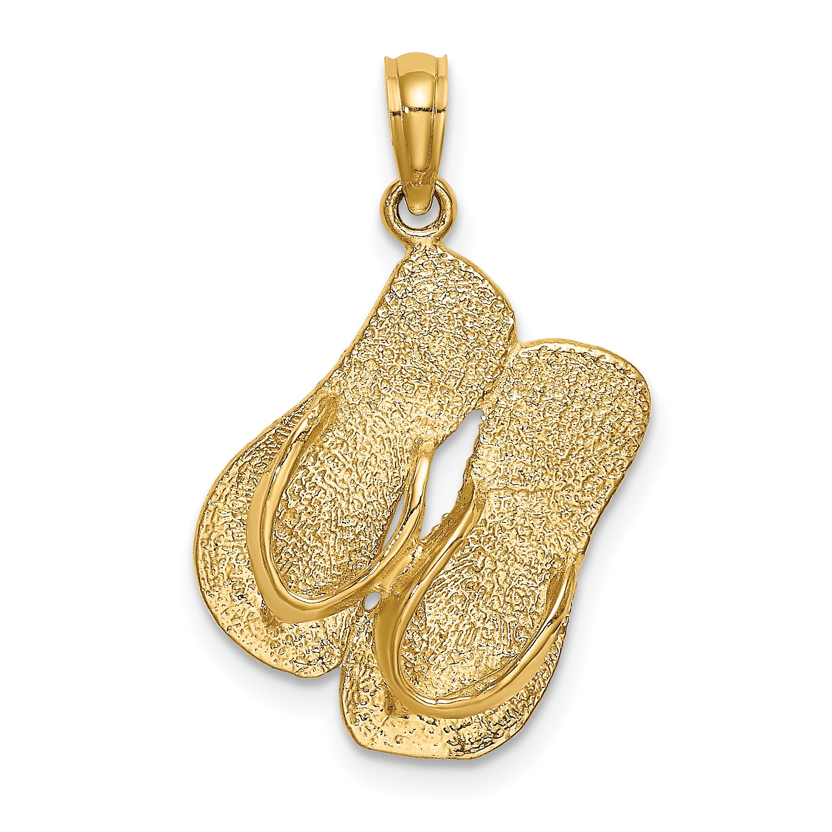 14K 3D SANIBEL ISLAND w/ Large Double Flip-Flop Charm Main image