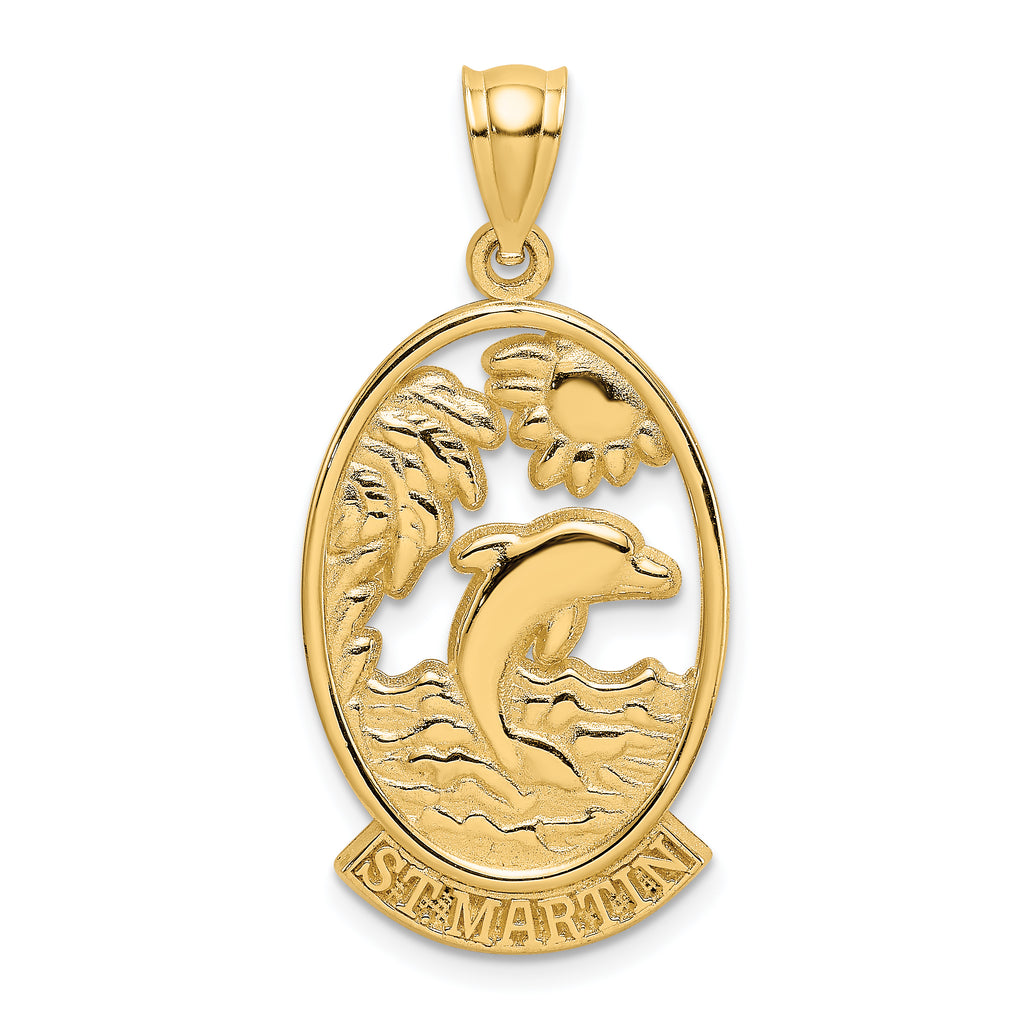 14K ST. MARTIN w/ Dolphin Sunset Charm