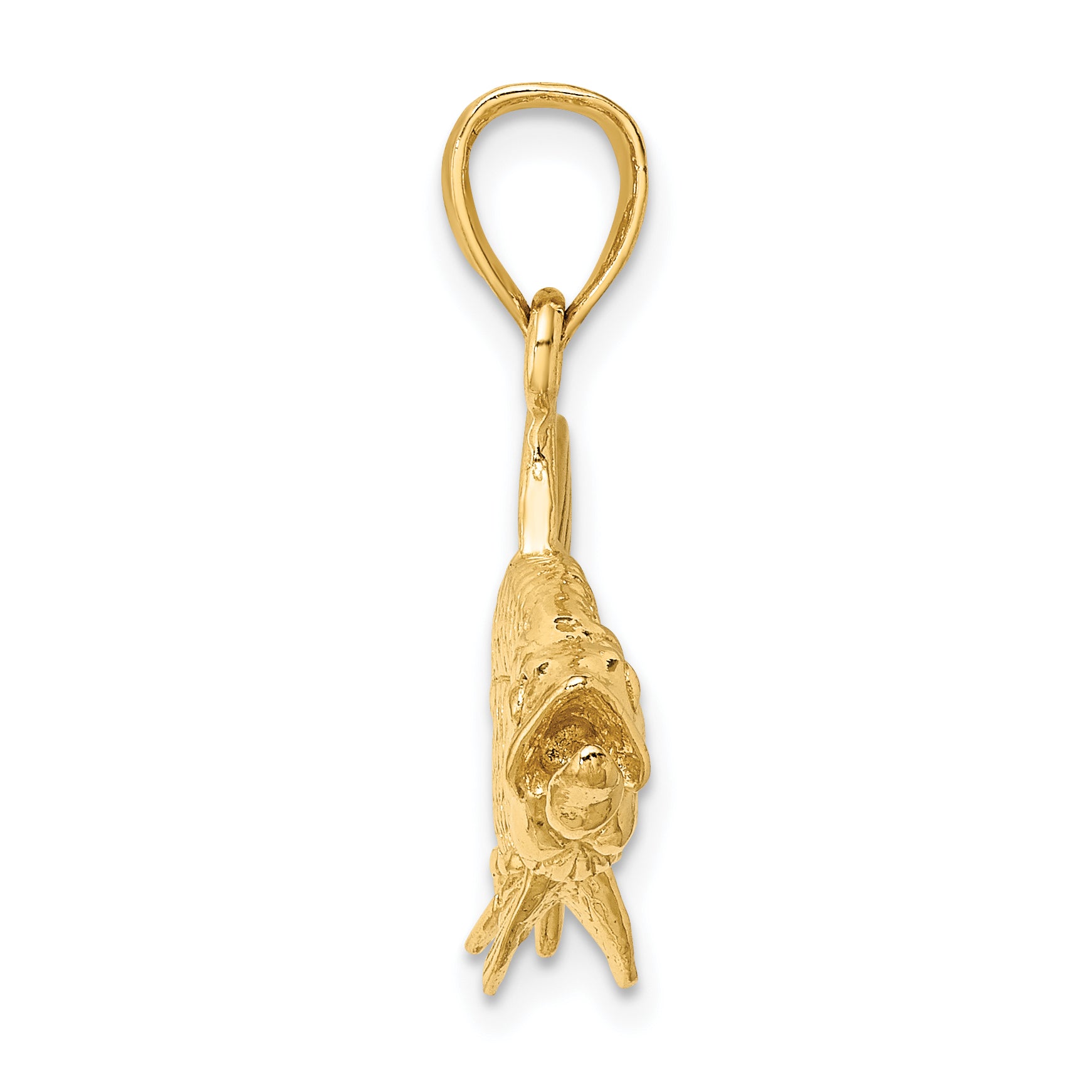 14K 3-D Textured Oxeye Tarpon Fish Charm Secondary image