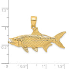 14K 3-D Textured Oxeye Tarpon Fish Charm