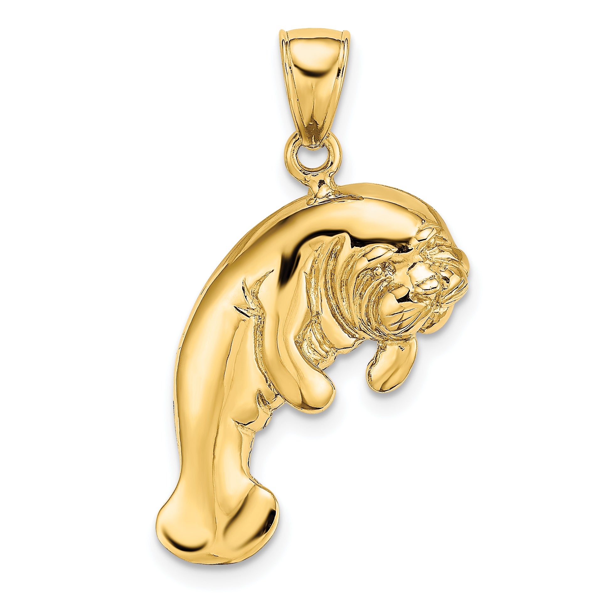 14K 2-D Polished Manatee Charm Main image