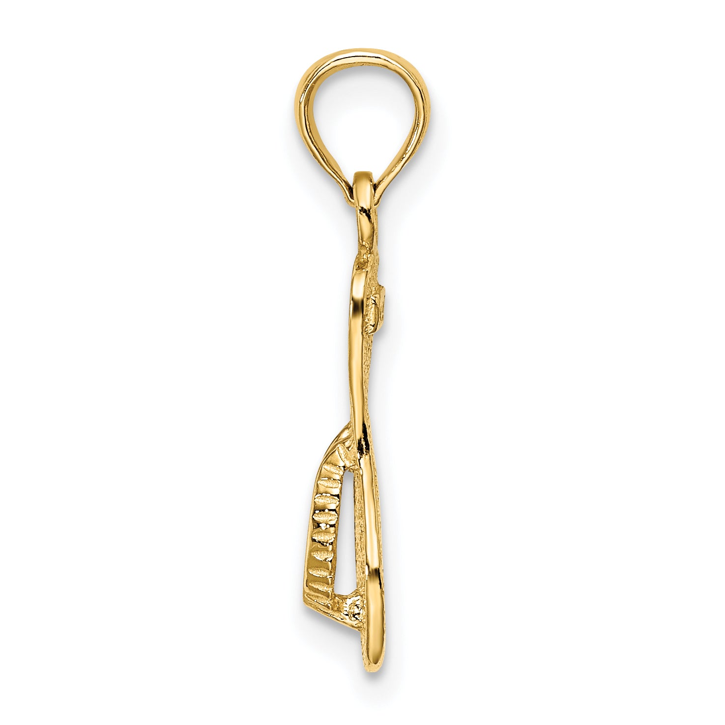 14K Textured Straps Single Flip-Flop Charm Secondary image