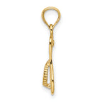 14K Textured Straps Single Flip-Flop Charm