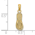 14K Textured Straps Single Flip-Flop Charm