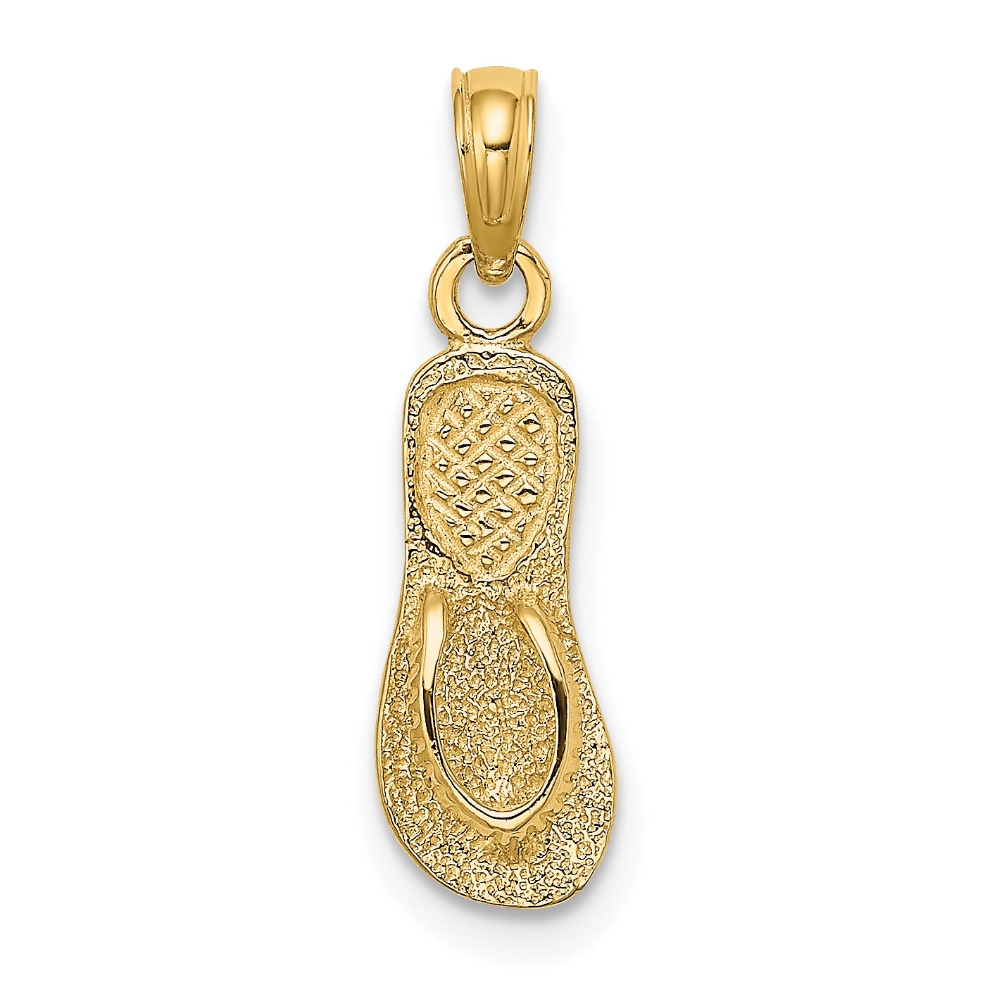 14K Textured Straps Single Flip-Flop Charm