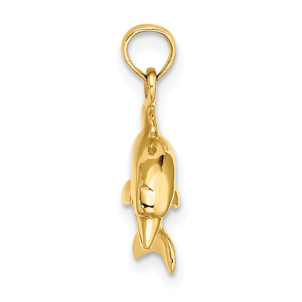 14K 3-D Dolphin Jumping Charm
