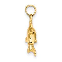 14K 3-D Dolphin Jumping Charm