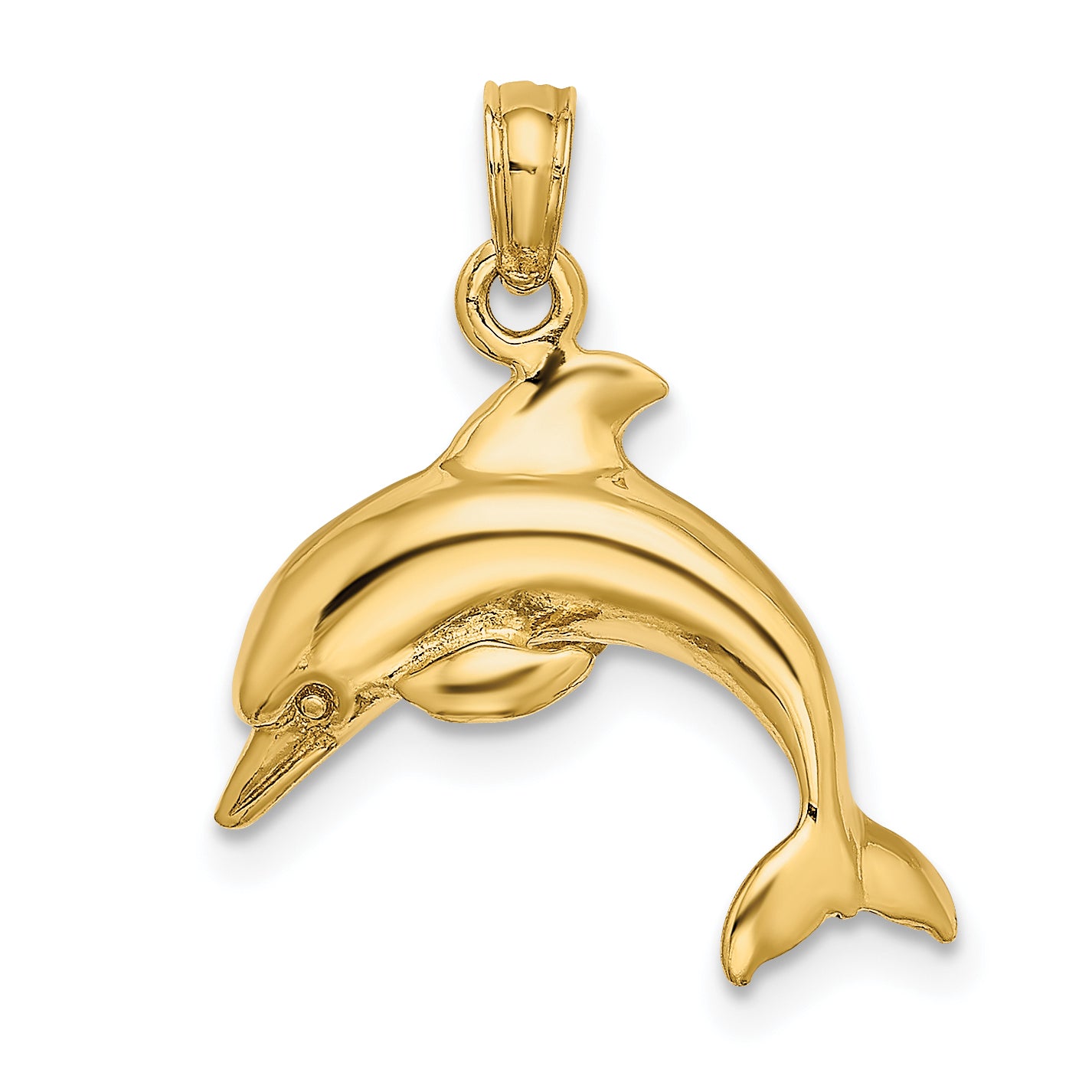 14K 3-D Dolphin Jumping Charm
