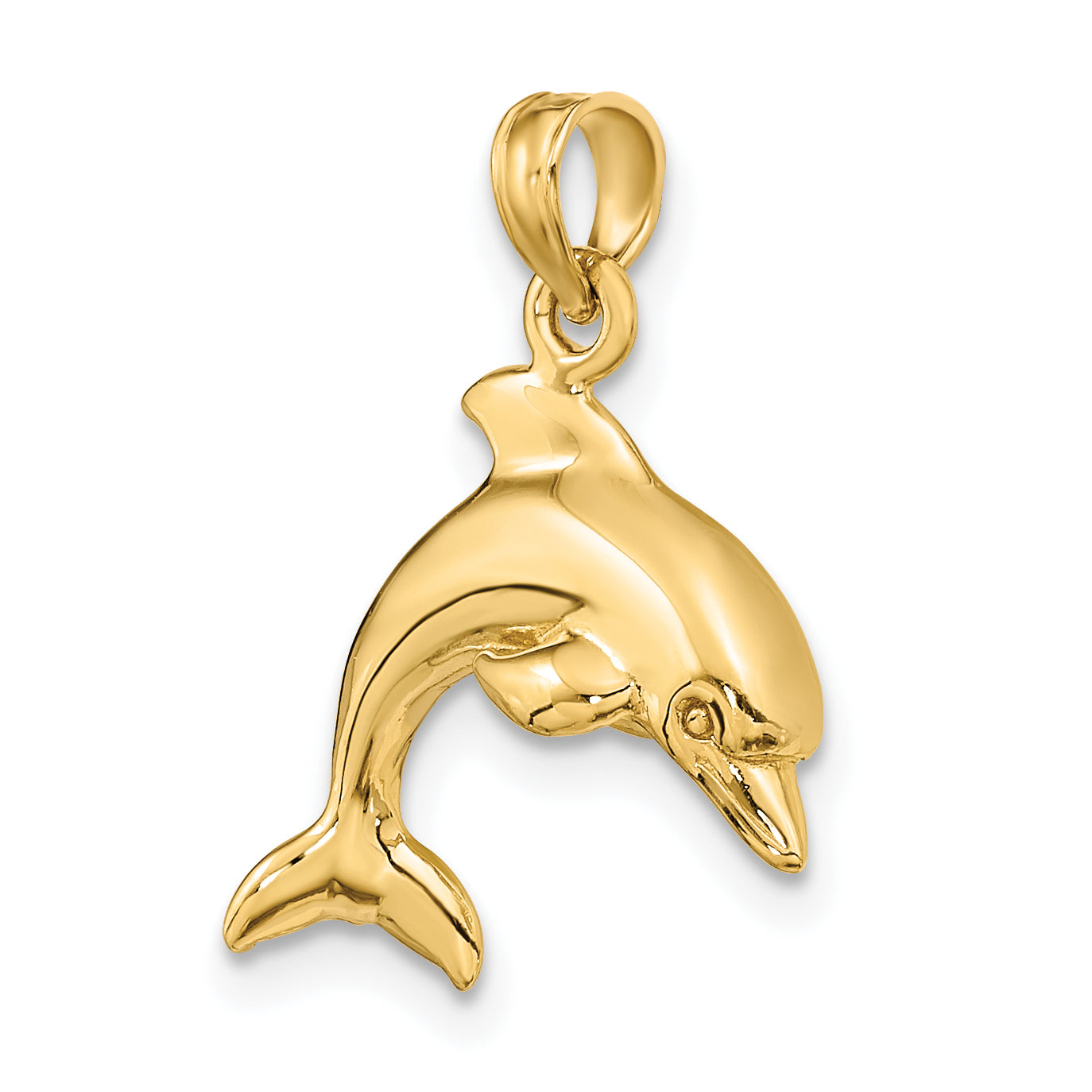 14K 3-D Dolphin Jumping Charm