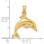 14K 3-D Dolphin Jumping Charm