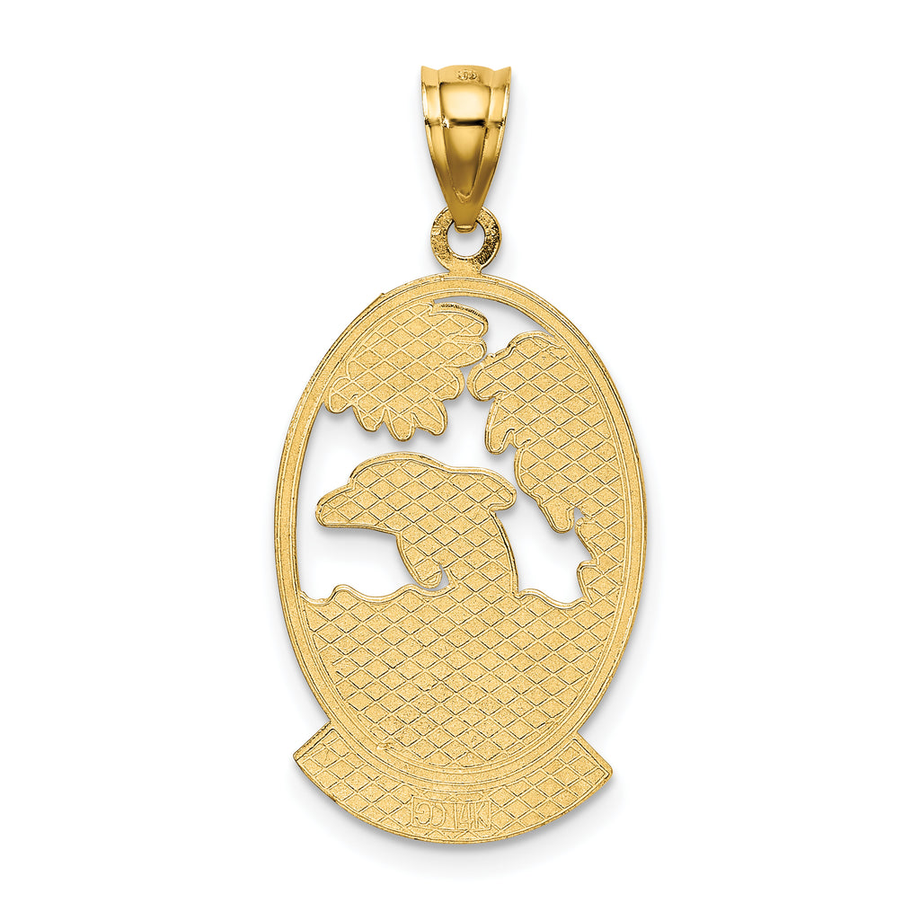 14K SEA ISLE w/ Dolphin Sunset Scene Charm