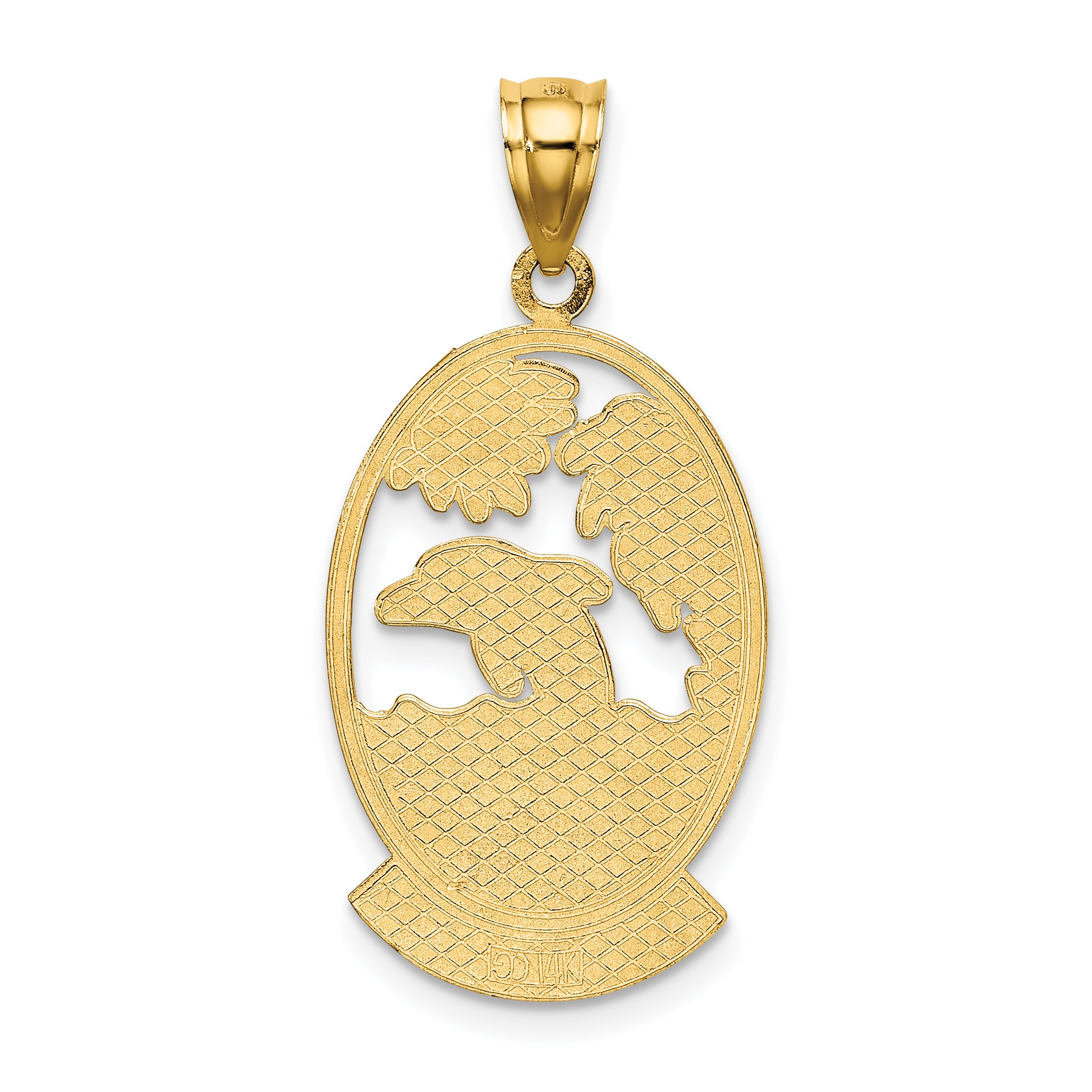 14K SEA ISLE w/ Dolphin Sunset Scene Charm
