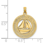 14K KEY WEST Sailboat Circle Charm