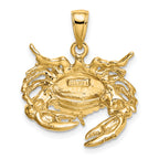 14K Stone Crab Facing Down Charm