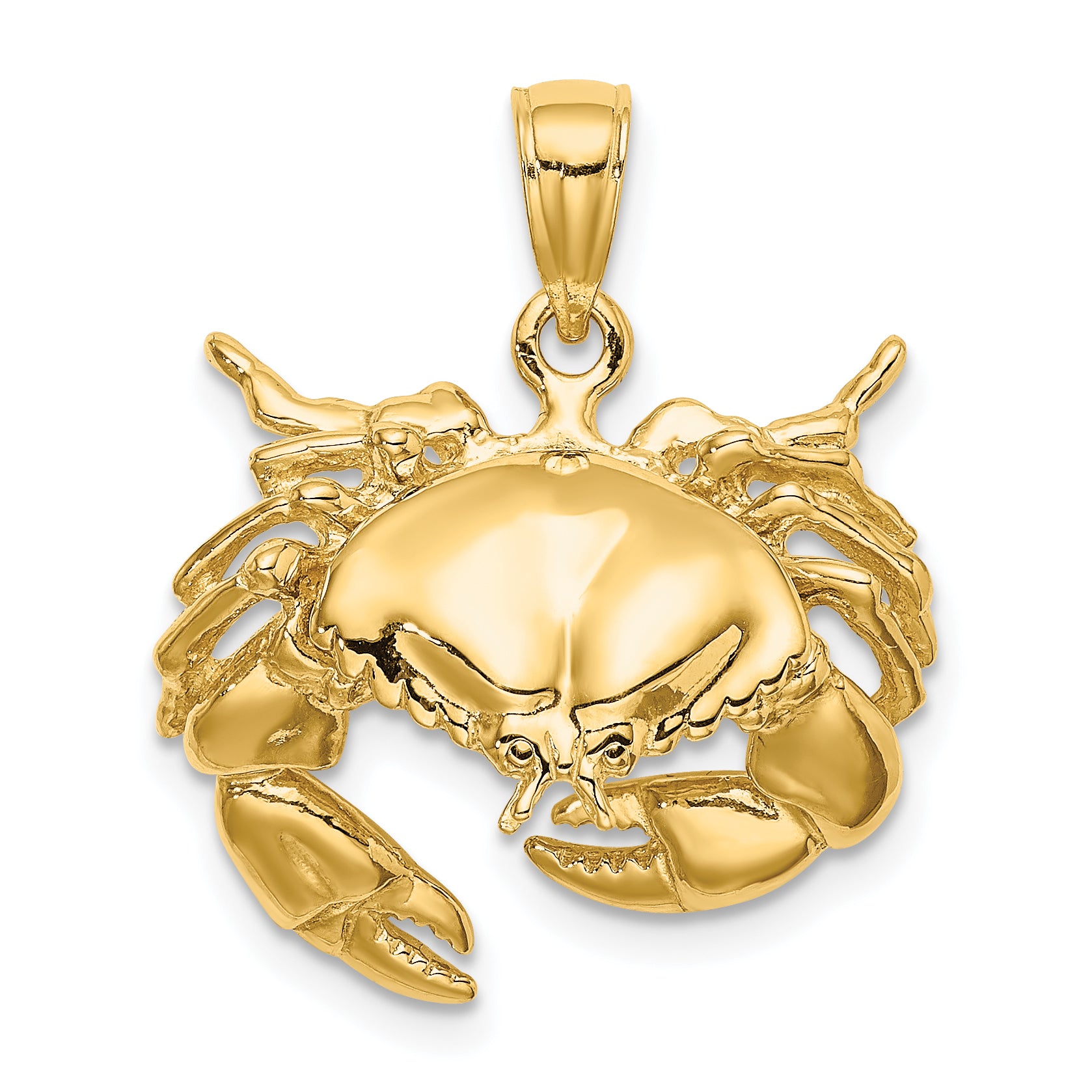 14K Stone Crab Facing Down Charm Main image